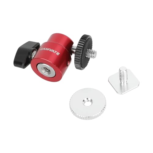 CAMVATE 1/4"-20 Mini Ball Head & Shoe Mount Adapter-3667