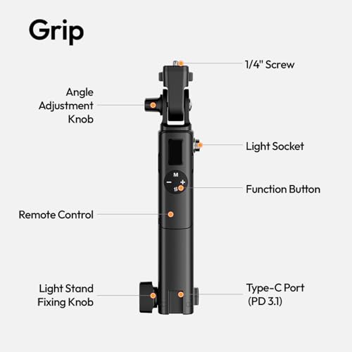 Ulanzi AL60 Inflatable Tube Light - LED Video Light Photography with Remote, 2700K-6500K CRI≥96 10 Effects Portable Photography Camera Soft Light for Game/Live Stream/YouTube(Not Adapter & Power Bank) - size: 60W
