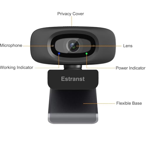 2K Quad HD Webcam with Privacy Cover & Noise-Canceling Microphone, Video Web Streaming Camera for PC Computer Desktop Laptop Mac Zoom Teams &More, 1pc USB C Adapter - style: Webcam+USB C Adapter