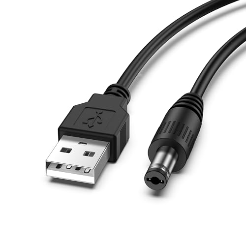 Meliya USB to DC 5.5x2.1mm 5 Volt DC Connector Charge Barrel Jack Power Cable for Security Camera/LED Lights/Router/Set-Top Box, 3Pack