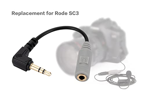 UNCLE LIGHT 2 Pack Replacement SC3 Microphone Cable for 3.5mm TRRS to TRS Adapter for Cameras Video Recorders Compatible with Sony Nikon Canon