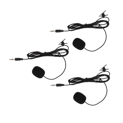 Healifty 3pcs Professional Clip Lavalier Microphones Condenser Mics for Streaming Recording Interviews Video Chat Compatible with Laptop Desktop Podcast Classroom Use