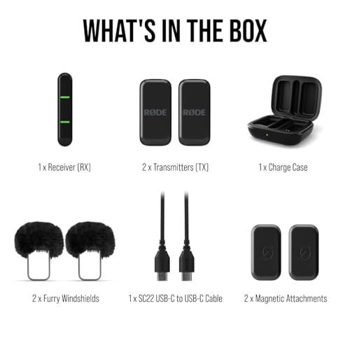 RØDE Wireless Micro — Compact Wireless Microphone for Lightning (X Through 14), Two Mics with Charging Case for Smartphone Content Creation, Black — NOT for iPhone 15+ - color: Lightning Black