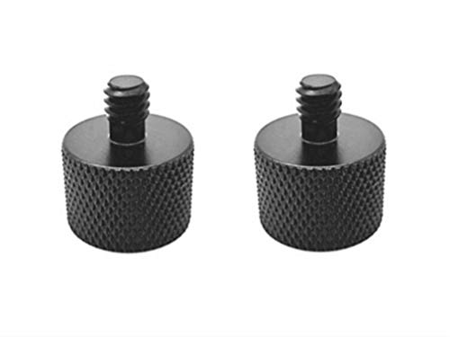 Mic Stand Adapter 5/8 to1/4 Microphone Screw Adapter Thread Screw Adapter for Camera Monitor Microphone Stand Microphone holder 2 Pack Black