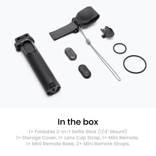 Insta360 Foldable 2-in-1 Selfie Stick Remote Kit with Invisible Stick, Built-in Tripod, Ideal for Vlogging, Hiking, Group Shots, Supports X5, X4 Air, X4, X3 Action Cameras