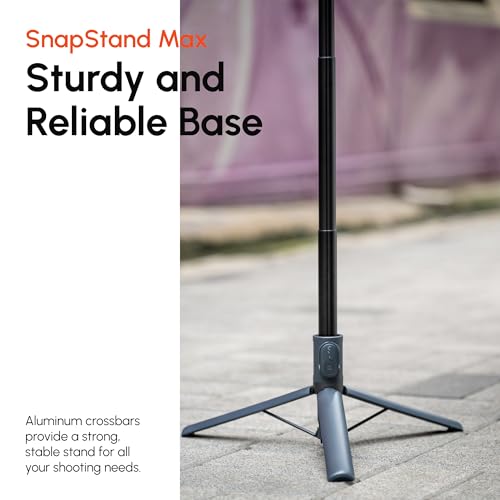 ShiftCam SnapStand Max – Magnetic Selfie Stick & Tripod – Compact, Foldable & Extendable with Tilt Head and Magnetic Bluetooth Remote (Stone, SnapStand Max) - color: Stone, size: SnapStand Max