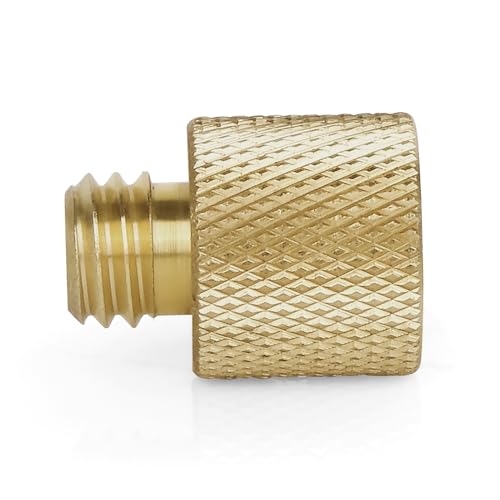 Standard 1/4"-20 Female to 3/8"-16 Male Threaded Reducer Screw Adapter (Brass) Precision Made (2 Pack) - color: 1/4"-20 Female to 3/8"-16 Male Reducer