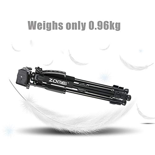 61’’ Camera Tripod,Cell Phone Tripod Stand with Travel Bag and Phone Holder, Professional Travel DSLR Tripods Compatible with Cameras, Cell Phones, Projectors, Webcams, Spotting Scopes - color: Black, size: 61"