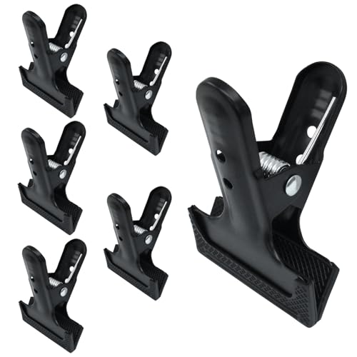 6 Pack Heavy Duty Spring Clamps, Large Black Metal Clamps Background Clips A Clip for Photography Backdrops Photo Studio - color: 6 Pack Black