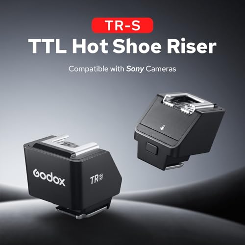 Godox TR-S TTL Hot Shoe Riser for Sony, with 6 Adjustment Levels (0-90°) TTL Function HotShoe Extender Mount Adapter for Godox TTL Mini Flash iT20 iT30Pro