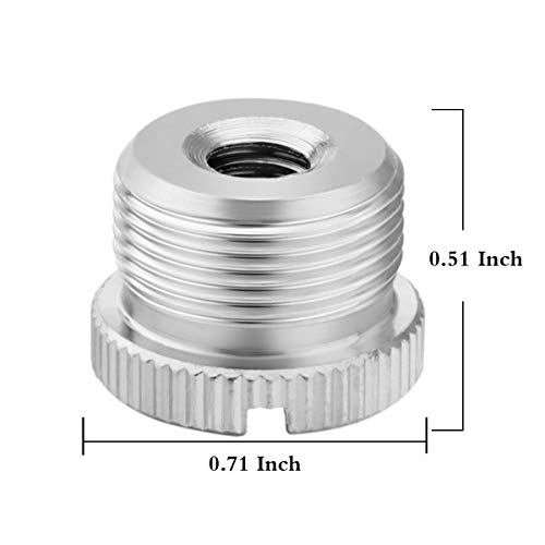 1/4 to 5/8 Adapter, 1/4"-20 Female to 5/8"-27 Male Screw Thread Adapter for Camera Monitor Microphone Stand - 2 Pack - color: 58Male / 14Female