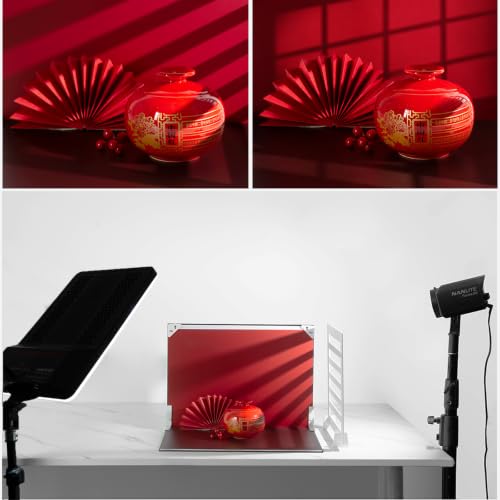 Product Photography Backdrop Kit, 11.7 x 16.5 in, 12 Double-Sided Backdrops | 24 photo background designs, foldable backdrop board and shadow props for food, skincare, jewelry and handmade products. - color: Dark
