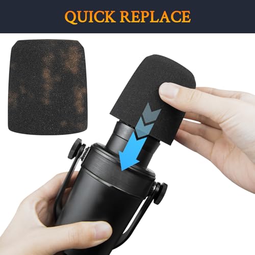 SOULWIT 2Pcs Pop Filter for Shure MV7/MV7X - Black | Do Not Fit MV7+(MV7 Plus) Microphones