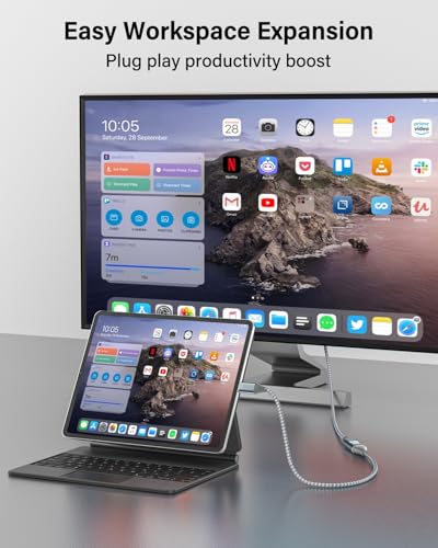 RUIZHI 4K Micro HDMI to USB-C Cable 3FT 4K 60Hz & 18Gbps - Nylon Braided Adapter with Aluminum Connectors for Micro HDMI Source to USB-C Display, MacBook/iPad Pro Mirroring (Office & Home Streaming) - size: 3FT