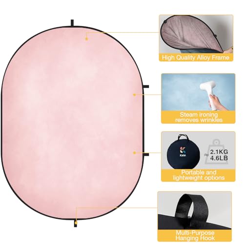 Kate 5x6.5ft(1.5x2m) Collapsible Backdrop Pink Blue Texture Pop up Backgrounds Collapsible Photography Photoshoot Prop