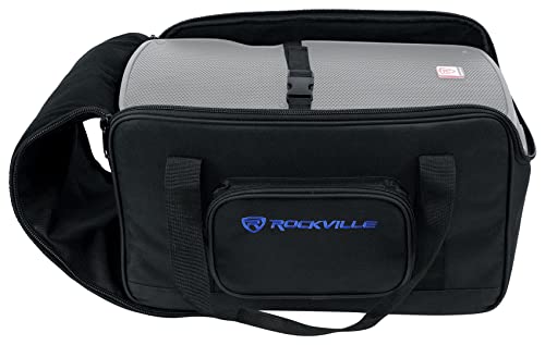 Rockville TB8 Padded Speaker Bag Carry Case For 8" DJ PA Speakers+Stand | Rugged Carry Case, Stand Compartment, Secure Interior Buckles, Rain, Splash and Scratch Resistant, Dual YKK Zippers - style: 8 - Inches