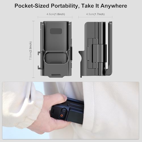 Folding Magnetic Mount Base Bracket for DJI Osmo Pocket 3 Accessories- Adjustable Magnetic Phone Mount, Portable Desktop Tripod Stand, Handheld Grip Handle, Vlogging Accessories (Black)