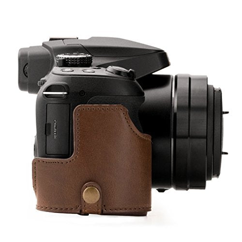 MegaGear Panasonic Lumix DC-FZ80, FZ82 Ever Ready Leather Camera Case and Strap, with Battery Access - Dark Brown - MG1224 - color: Dark Brown