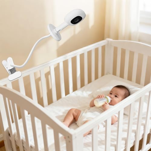 15.7in Flexible Baby Monitor Mount Compatible with Nanit Pro Smart Baby Monitor & Flex Stand, Also for Cameras with 1/4 Screw Mount 360° Adjustable Long Gooseneck Arm for Crib, Dresser, Shelf - size: 15.7 inch