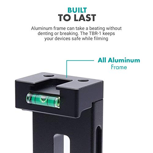 Movo TBR-1 Universal Tablet Tripod Mount with Cold Shoe for Mini Microphone, Aluminum, Compatible with iPad, Samsung Galaxy, Android Tablets and More