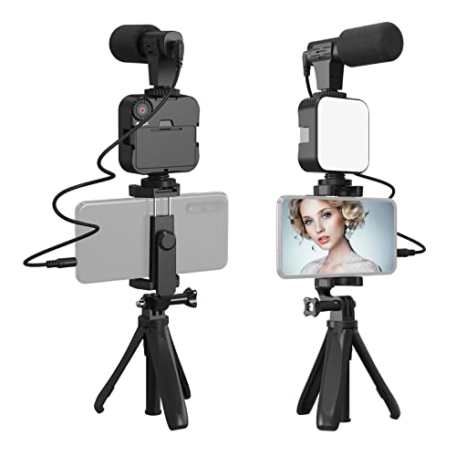 ZJchao Vlogging Kit, Podcast Equipment Bundle Vlog Kit Content Creator with Lights and Microphone for Vlogging and Live Streaming
