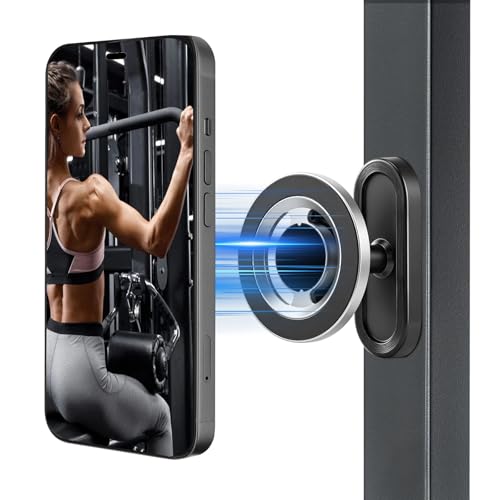 Gym Magnetic Phone Holder for Workout Recording | Gym Phone Holder Magnet Mount with Strong Magnet Base, Compatible with MagSafe iPhone 17-12 - size: B- Round Phone Holder
