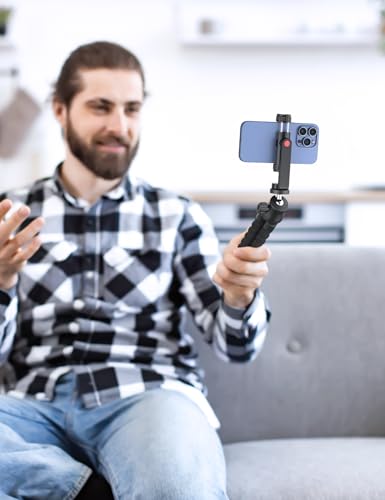 Phone Tripod Mount with 2 Cold Shoes, Smartphone Holder Adapter Rotatable Bracket with 1/4 inch Screw/Adjustable Clip for Video Live Streaming/Recronding