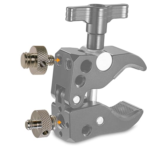 Upgraded Stainless Steels 1/4" Male to 1/4" Male & 1/4" Male to 3/8" Male Tripod Threaded Screw Adapter with Hole for Camera Light Stand Equipped with Hex-L Wrench 4 Pcs - color: A56/A57