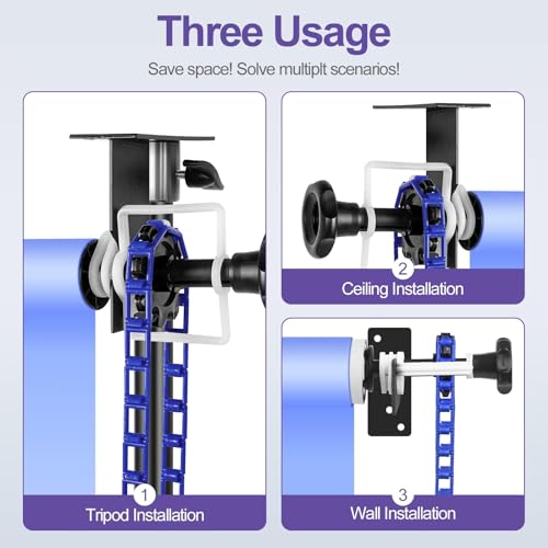 EMART Photography Backdrop Wall Mount Single Roller Support System with 2 x Single Hook, 2 x Expand Bar, 1 x Chain, Manual Photo Background Holder, Ceiling Mounted for Studio Live Streaming - size: 1 chain