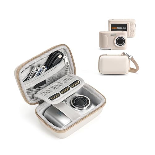 KODAK PIXPRO FZ45 Case Kit – Shockproof Hard Travel Case + Soft Silicone Cover, Organized Accessory Storage, Anti-Scratch Slim Fit, Lightweight Durable, Beige - color: Beige