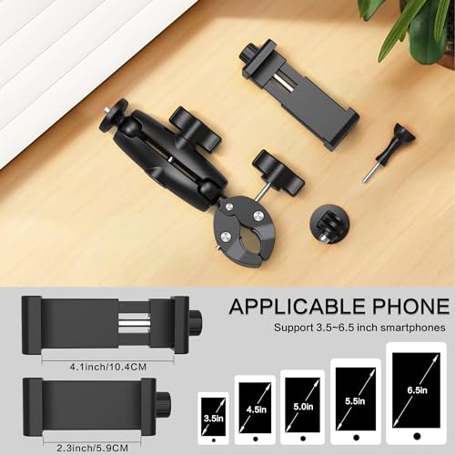Taisioner Super Camera Clamp Mount 3.6" Socket Arm 360°Ball Head Magic Arm 1/4" Thread for Canon Nikon/Digital Camera/DSLR/Gopro/Insta360/LED Light(Gopro Adapter,Phone Holder) - size: 3.6"super clamp