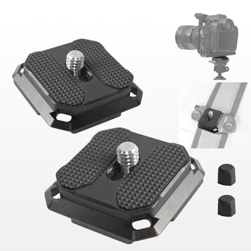 2 Pack Arca-Swiss Plate, Quick Release Plate Camera Mount for Tripod,38mm Arca-Swiss Mount Plate with Safety Pins, Lightweight Aluminum for Tripod/Monopod/Strap, 1/4" Screw Compatible Camera,0.67oz - size: 38mm*38mm