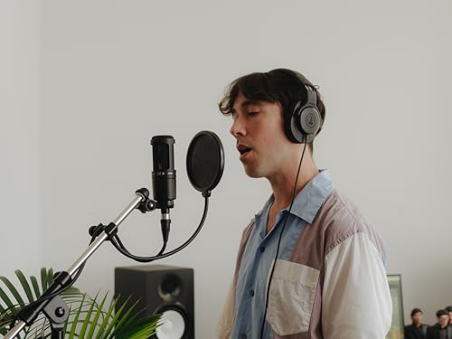 Audio-Technica AT2020 Cardioid Condenser Studio XLR Microphone, Ideal for Project/Home Studio Applications, Black | 20-20, 000 Hz, 144 Db Max Spl, 100 Ω, 48V Phantom Required, Xlr Output, Ideal for Project and Home Studios - color: Black, style: AT2020