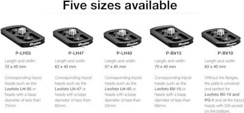 Leofoto P Series QR Base Plates, Quick Link Head Base, Anti-Twist Screws, Arca Compatible (P-BV10) - size: P-BV10