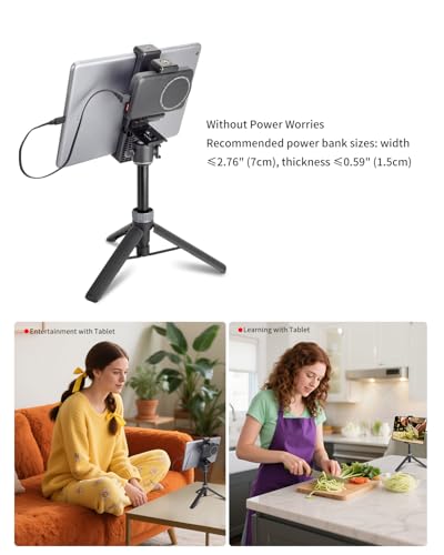 Large Screen Teleprompter Holder for Tablet/Phone with Extendable Tripod, Dual-Clamp Design with Interchangeable 3 Sizes of Clamps. Perfect for Live Streaming/Recording/Video Conference - size: holder with 22-inch tripod