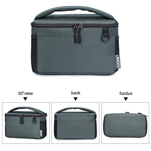 S-ZONE Water Resistant Camera Insert Bag with Sleeve Camera Case | Thicker Padding,Detachable Dividers,Fits in Backpack or Messenger Bag