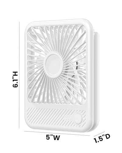 Koonie USB Desk Fan, Strong Wind Ultra Quiet Small Personal Fan with 180° Tilt Folding and 3 Speeds Adjustable, USB-C Corded Powered Mini USB Fan for Office Desktop Bedroom White, NO BATTERY | 180° Tilt Folding & 3 Speeds Adjustable, USB-C Corded Powered