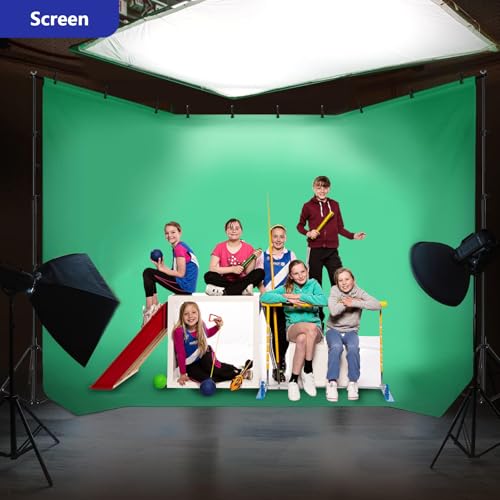 SLOW DOLPHIN Photo Studio Background Stand Support Kit Backdrop Stand, 40ft (Wide) x 8.5ft (Tall) Square Large Adjustable Backdrop Stand with Rotatable Connector, Carry Bag, Sand Bags Clamps.