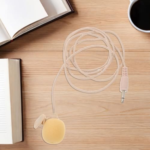 STOBAZA Portable Lapel Microphone Wired Condenser Mini Mic with 3.5mm Plug for PC Laptop Tablet, Skin Tone Wearable Microphone for Video Recording, Vlogging, and Online Meetings