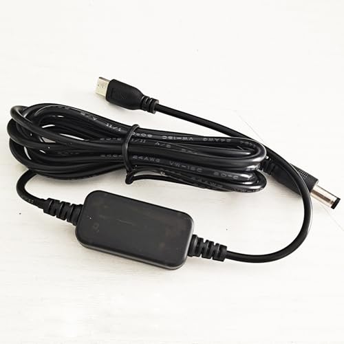 Baby Car Camera Cable USB-C Plug, 5V to 12V Set up Converter Power Cord Adapter, DC 5.5x2.5MM Connector, 6.6 FT, 2-Pack