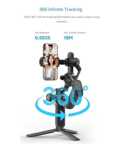 FeiyuTech Scorp Mini 3 Gimbal Stabilizer for Smartphone, 3-Axis Phone Gimbal Built-in AI Tracking Module, with Cooling Fan and Integrated Grip Design, Touch Screen, 2KG Payload for iPhone and Android