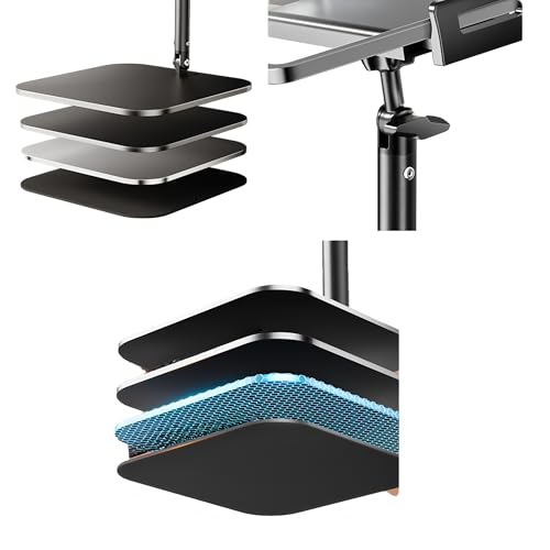 Adjustable Overhead Articulating Arm Phone Stand for Desk, Black Metal | Adjustable Height and Angle, Desktop Video Recording Tripod, Live Streaming, Photography Holder