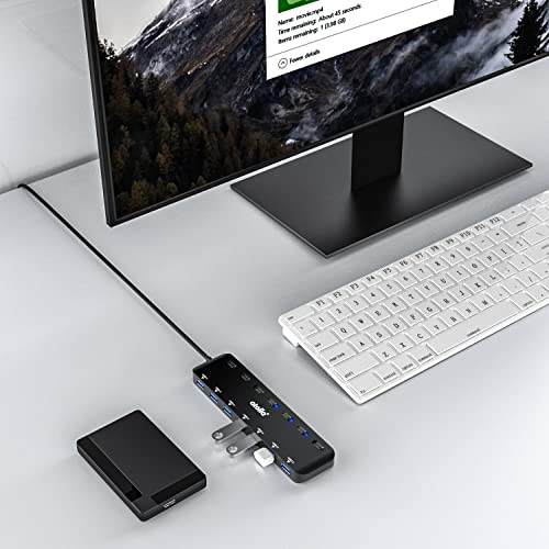 USB 3.0 Hub, atolla 7-Port USB Hub Splitter with Individual On/Off Switches and Lights, 3.28Ft Extended Cable, Suitable for Laptop, PC, MacBook, Keyboard, Mouse, Flash Drives - size: 60 cm
