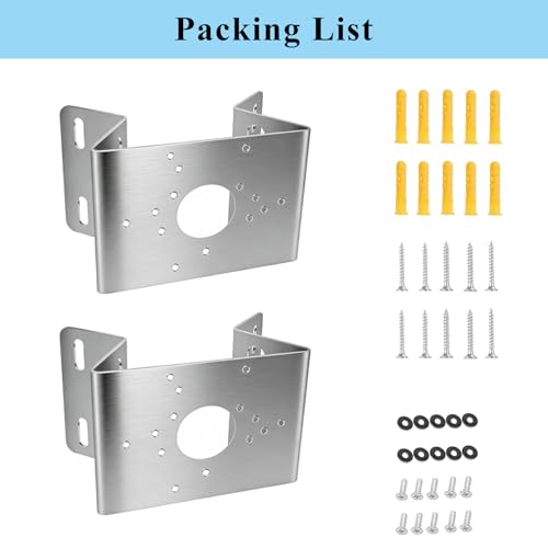 2 Pack Corner Mount Bracket Compatible with eufy Security eufyCam S4, eufy Security Camera C31, eufyCam C37, Eufy PoE Cam S4, Metal Outdoor Adapter Accessories Kits Mounting Bracket for Outdoor Indoor