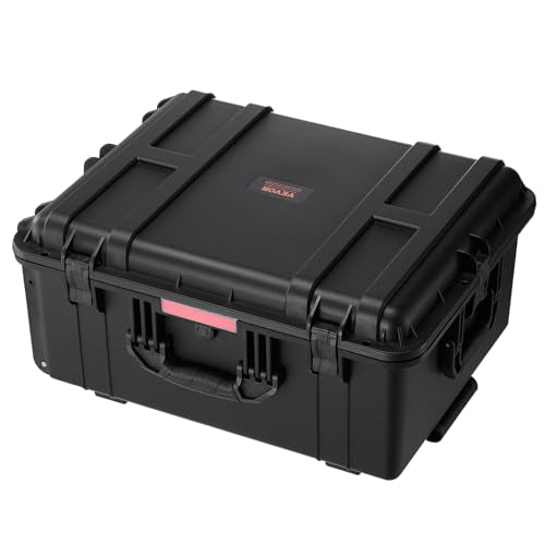 VEVOR Weatherproof Hard Case, Heavy Duty Protective Dry Box Case with Pre-Cut Foam, Wheel Retractable Pull Handles for Travel, Hunt, Military, Tactical, IP67 Waterproof Case for Camera(24.8*19.7*12.5) - size: 24.8*19.69*12.52in