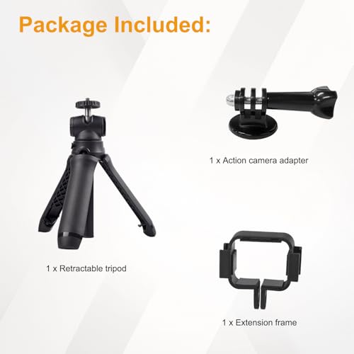 Osmo Pocket 3 Tripod, Extendable Mini Tripod Stand Desk Table and Selfie Stick Tripods for Camera, Portable Lightweight Stand for DJI Osmo Pocket 3 2 Action 5 4, GoPro Hero 13 12 11 10 9 8 and More