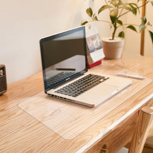 Clear Desk Mat, Non-Slip PVC Desk Protector Mat with Round Edge, Heat Resistant & Waterproof Clear Desk Writing Mat for Home and Office (27.6''*15.7'') - size: 27.6" x 15.7"