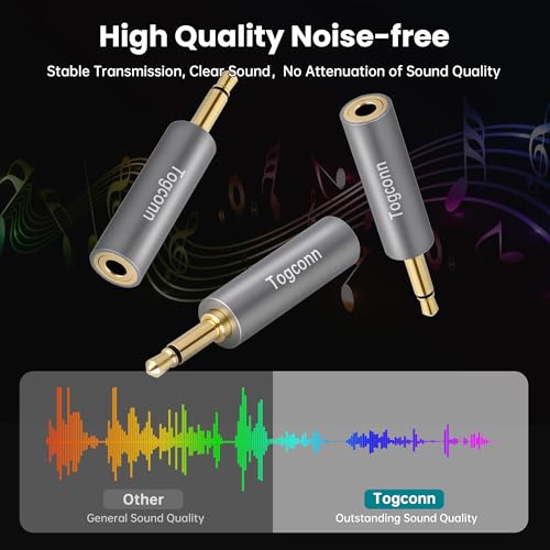 3.5mm 1/8Inch Stereo to Mono Audio Adapter 4 Pack, 1/8" TRS Stereo (Female) Jack to Mono (Male) Plug Headphone Accessories Converter Connector Gold-Plated Plugs & (Aluminum Shell) for Headphone, Radio - style: 4 Pack
