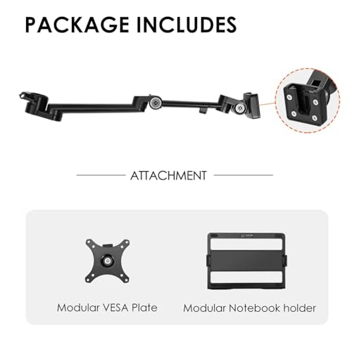 TARION Modular Desktop Arm Mount - 48cm / 19" Single Desk Stand with Tablet Holder & VESA Mount for Laptop Monitor 360° Adjustable - Compatible with 35mm Rod Lite Z Desktop - Titanrig Arm X - size: Arm X (Monitor / Laptop)