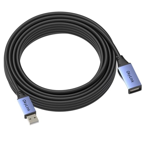 OkyLink Active USB 2.0 Extension Cable A to A, Male to Female 32ft(10M) | 480Mbps Signal booster cord, compatible with printer, mouse, keyboard, scanner, camera - size: 32ft (10m)
